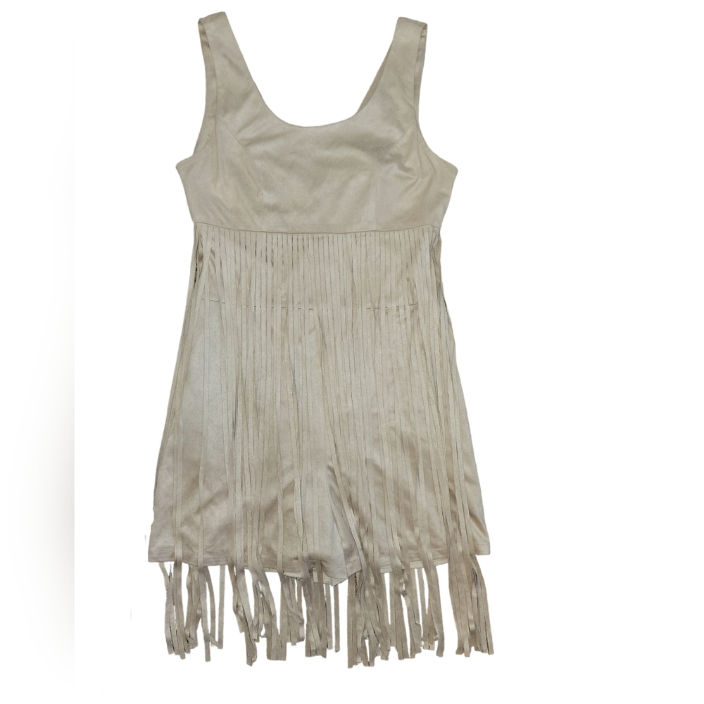 NWT C&V Chelsea & Violet Fringe Sueded Fabric Shorts Romper sz XS